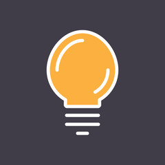 Light bulb icon, symbol of idea. Linear vector pictogram.