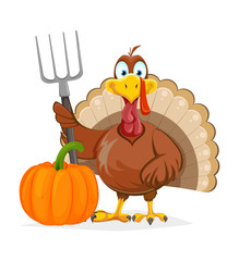 Happy Thanksgiving Day. Funny Turkey bird
