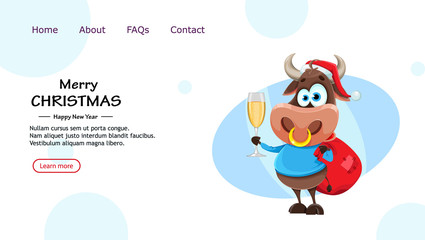 Cute bull, the symbol of Chinese New Year 2021