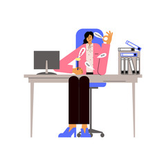 Procrastination and delaying working tasks concept. Woman sitting in an office. © Ilona