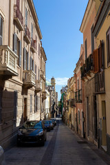 Fototapeta na wymiar The city of Cagliari on a sunny summer day
