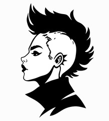 Stylized portrait of a punk girl