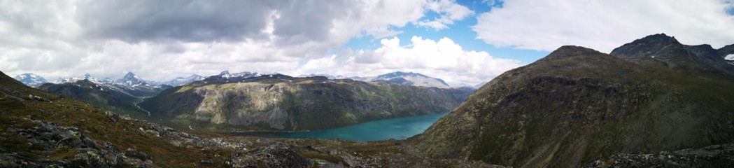 Fototapeta na wymiar a view of a mountain lake