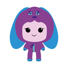 Isolated costume kuwaii colorful icon cute - Vector