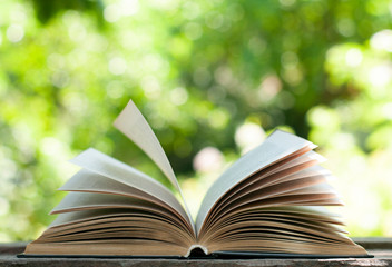 open book on the nature background
