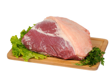 fresh and raw beef on cutting board