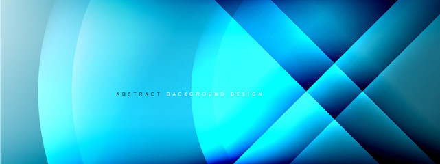 Vector abstract background - circle and cross on fluid gradient with shadows and light effects. Techno or business shiny design templates for text