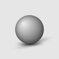 Realistic white 3d sphere on light background. Vector illustration.