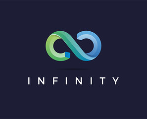 minimal infinity logo template - vector illustration