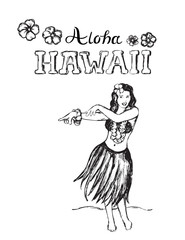 Aloha Hawaii illustration - isolated vector graphic