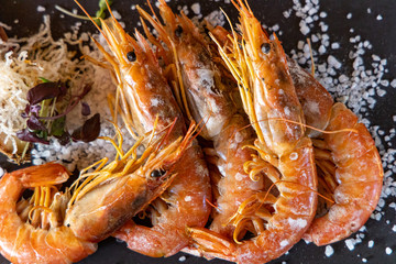 Garnelen, Riesengarnelen, Meeresfrüchte, prawns, Sushi, Restaurant, Meer, Shrimps, Fisch, Dinner