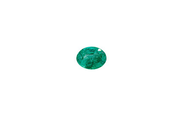 macro stone mineral Emeralds on a white background