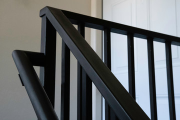 iron ralings on the stairs black metal