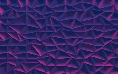 Purple triangular mesh background, 3d render
