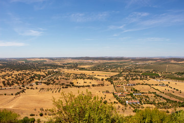 alentejo landscape in portugal from the castle of monsaraz