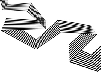 Abstract ribbon of black parallel broken lines on a white background. Trendy striped vector background
