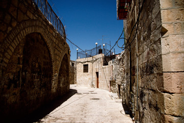 Jerusalem street travel on holy land