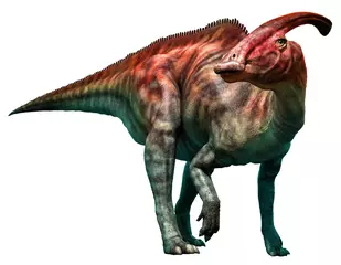 Deurstickers Parasaurolophus walkeri standing 3D illustration © warpaintcobra
