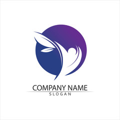 People Icon work group Vector logo design community and care