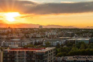 Colorful sunset over Denver