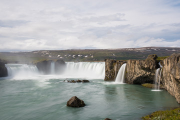 the Godafoss waterfall in north Iceland
