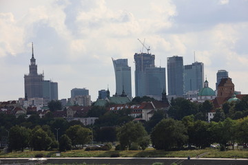 Fototapeta premium Warsaw on the Vistula River, Poland