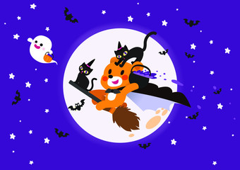 stock vector set of cute Pumpkins halloween, halloween elements child illustration. 