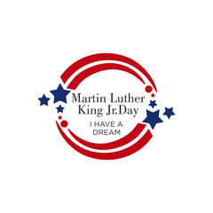 Martin luther king jr. day. With text i have a dream. American flag. MLK Banner of memorial day. Editable Vector illustration. eps 10 - obrazy, fototapety, plakaty