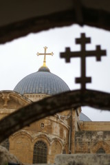 Fototapeta na wymiar Jerusalem churches - crosses