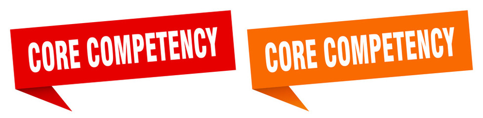 core competency banner sign. core competency speech bubble label set