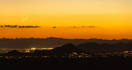Moonset over North Phoenix, Arizona