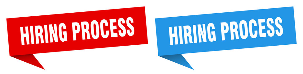 hiring process banner sign. hiring process speech bubble label set