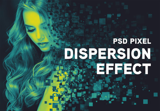 Duotone Pixel Dispersion Effect Mockup