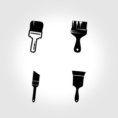 set paint brush icon vector