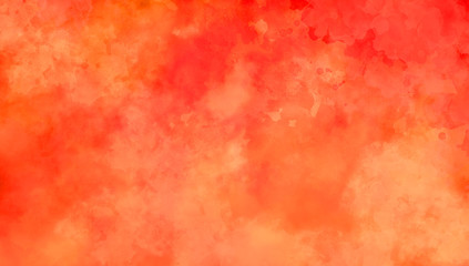 Autumn background in orange red and yellow halloween and fall colors and old mottled watercolor vintage grunge texture design