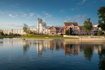 Svislach River skyline and Trinity Hill - Minsk, Belarus