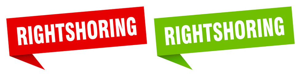 Fototapeta premium rightshoring banner sign. rightshoring speech bubble label set