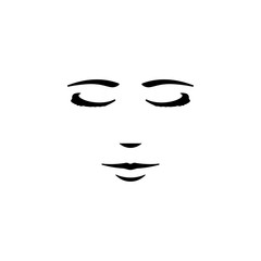 Face vector. Beauty. Logo icon sillhouette.