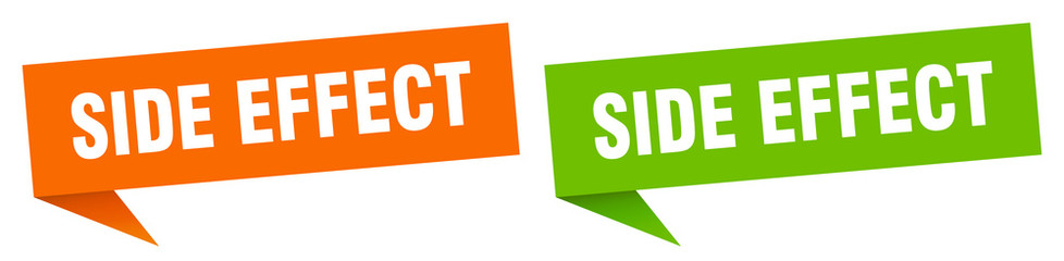 side effect banner sign. side effect speech bubble label set