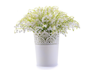 Bouquet of lily of the valley isolated on white background