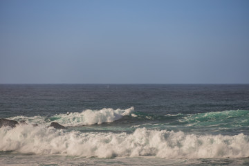 Waves breaking in ocean