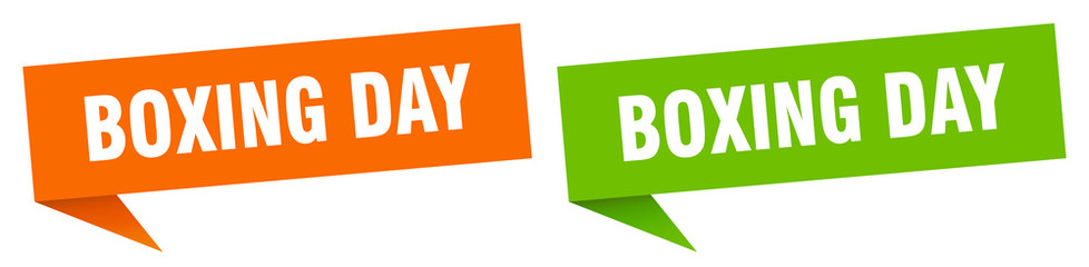 boxing day banner sign. boxing day speech bubble label set