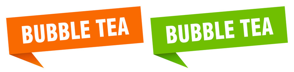 bubble tea banner sign. bubble tea speech bubble label set