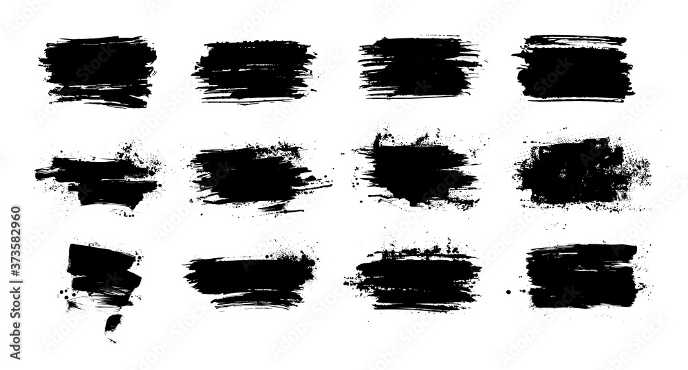 Poster thick brushstroke collection, very detailed elements. irregular drawing strokes. high quality manual