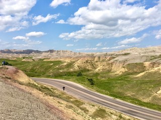 Landscape view of the Badlands in South Dakota