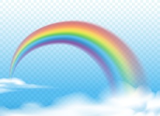 Realistic rainbow on clouds