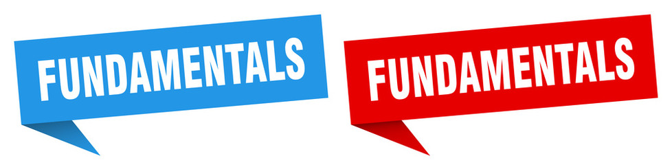 fundamentals banner sign. fundamentals speech bubble label set