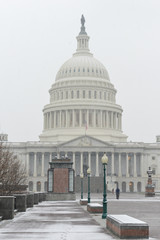 Obraz premium United States Capitol in the snow - Washington D.C. United States of America