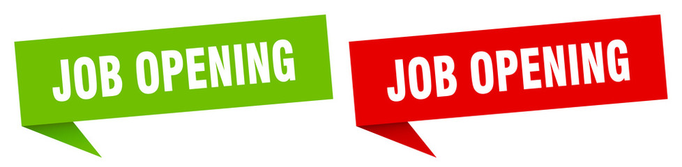 job opening banner sign. job opening speech bubble label set