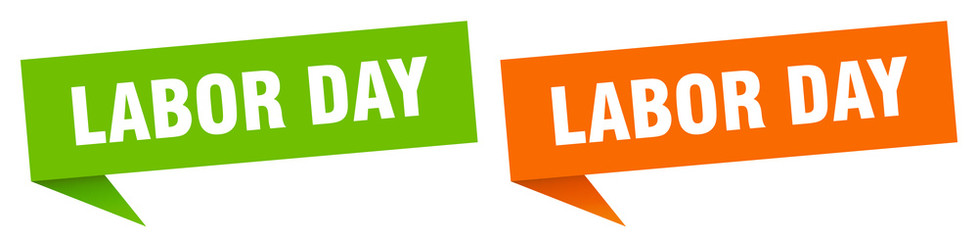 labor day banner sign. labor day speech bubble label set